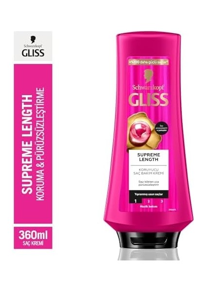 Gliss Schwarzkopf Supreme Length Saç Kremi 360 ml 1 Paket