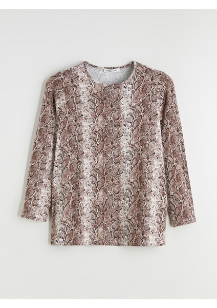 Yeni Sezon Bisiklet Yaka Desenli Bluz indirimleri