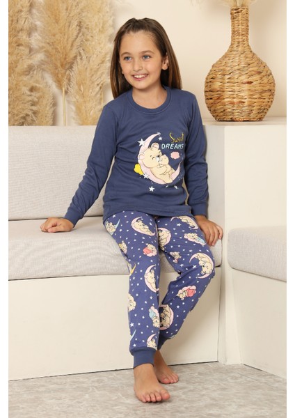 Kız Çocuk %100 Pamuk Interlok Kumaş Pijama Takımı 6-15 Yaş 12421 fiyatları