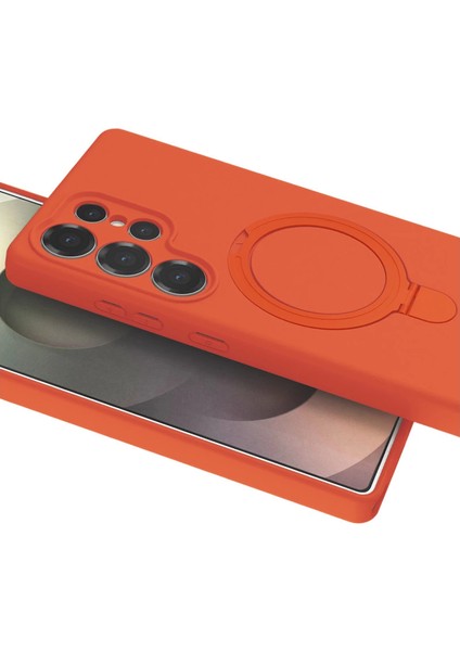 Samsung Galaxy S23 Ultra Regal Magsafe Standlı Kapak - Turuncu modelleri