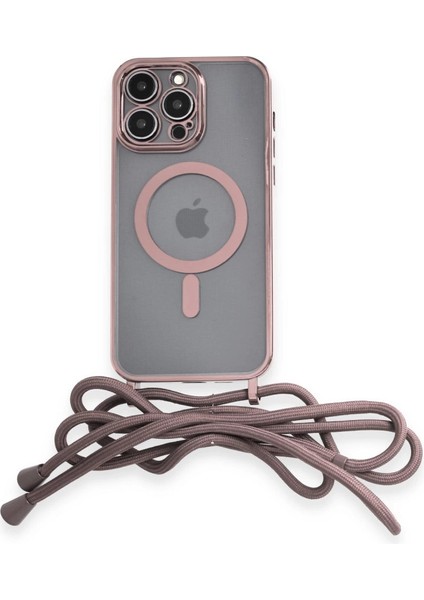 Iphone 13 Pro Kılıf Divo Lazer Askılı Magsafe Kapak - Pembe