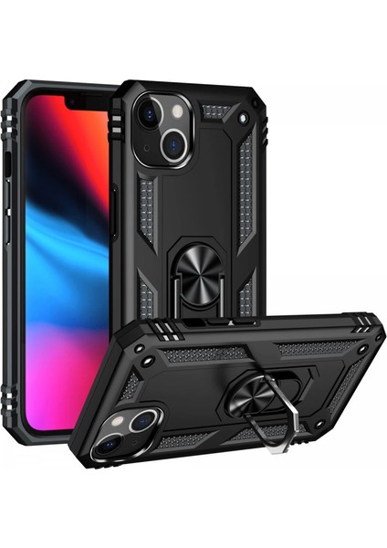 Iphone 14 Kılıf Sofya Yüzüklü Silikon Kapak - Siyah fiyatları