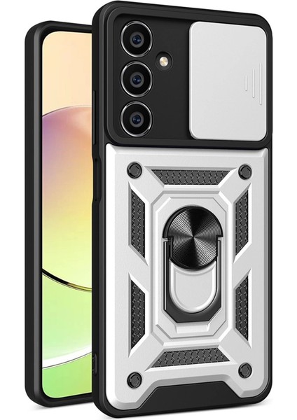 Samsung Galaxy A05S Kılıf Pars Lens Yüzüklü Silikon - Gümüş