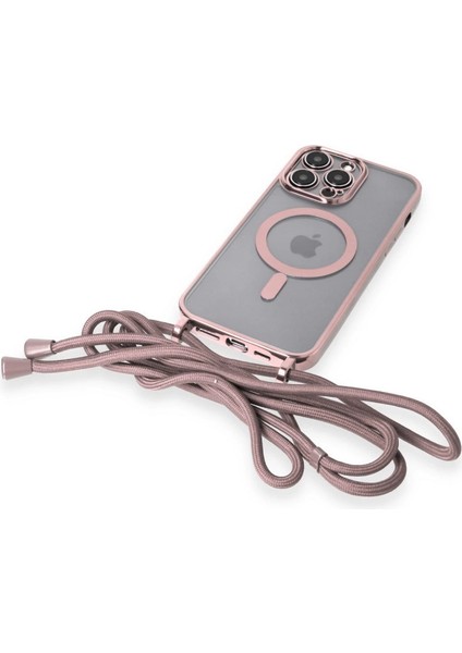 Iphone 13 Pro Kılıf Divo Lazer Askılı Magsafe Kapak - Pembe