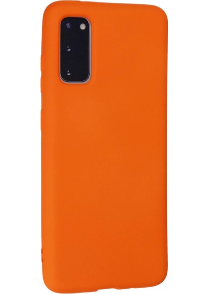 Samsung Galaxy S20 Kılıf Nano Içi Kadife Silikon - Turuncu modelleri