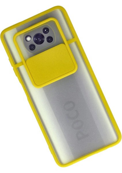 Xiaomi Pocophone X3 Kılıf Palm Buzlu Kamera Sürgülü Silikon - Sarı fiyatları