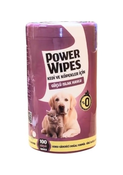 Power Wipes Kedi ve Köpekler Için Güçlü Islak Havlu