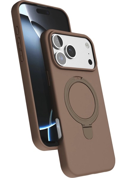 Apple Iphone 17 Pro Max Regal Magsafe Standlı Kapak - Çöl Titanyum