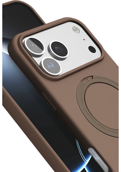 Apple Iphone 17 Pro Max Regal Magsafe Standlı Kapak - Çöl Titanyum modelleri