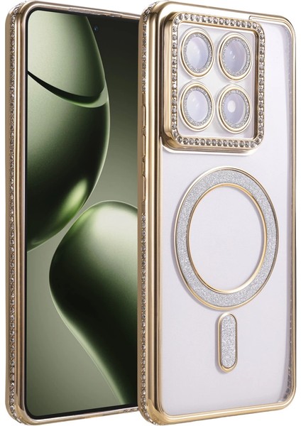 Xiaomi Mi 14T Pro Joke Simli Magneticsafe Kılıf - Gold