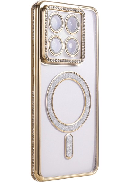 Xiaomi Mi 14T Pro Joke Simli Magneticsafe Kılıf - Gold modelleri