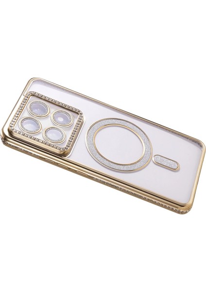 Xiaomi Mi 14T Pro Joke Simli Magneticsafe Kılıf - Gold fırsatları