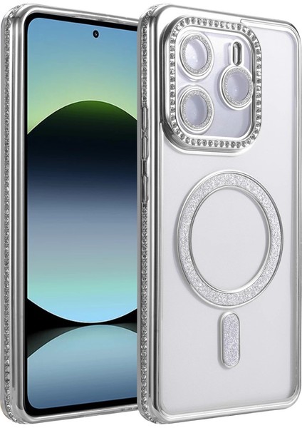 Xiaomi Redmi Note 14 4g Joke Simli Magneticsafe Kılıf - Gümüş