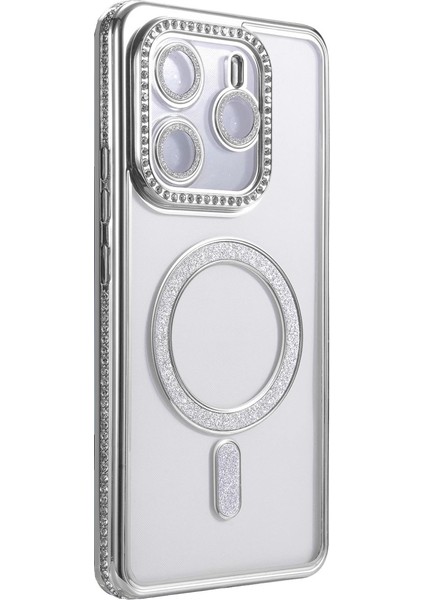 Xiaomi Redmi Note 14 4g Joke Simli Magneticsafe Kılıf - Gümüş modelleri