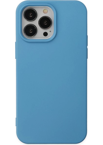Iphone 14 Pro Max Kılıf Nano Içi Kadife Silikon - Mavi