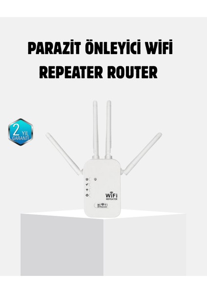Antenli Wifi Repeater 300M2 Kapsama Alanı Wpa3 Güvenlikli