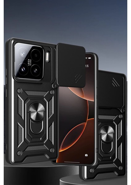 Xiaomi Mi 15 Pro Kılıf Pars Lens Yüzüklü Silikon - Kırmızı fiyatları