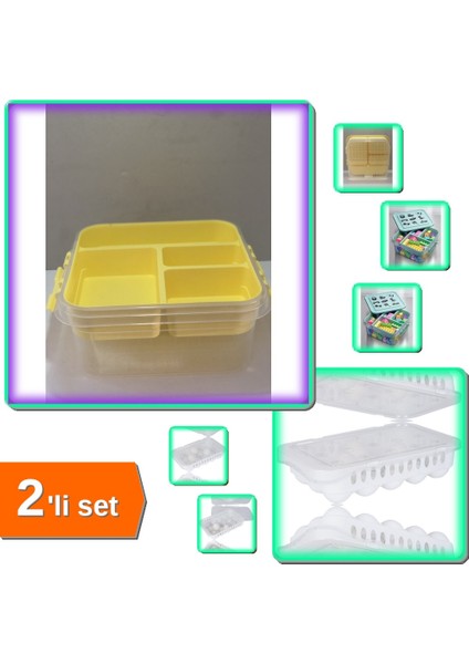Çok Amaçlı Oyuncak Saklama Kutusu + 15 Bölmeli Kapaklı Yumurta Saklama Kabı - 2li Set D8W6V5