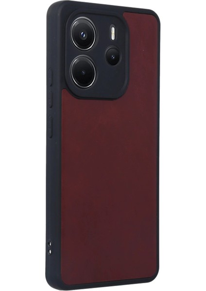 Xiaomi Redmi Note 14 4g Kılıf Aras Deri Kapak - Bordo modelleri