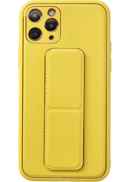 Iphone 11 Pro Kılıf Coco Deri Standlı Kapak - Sarı
