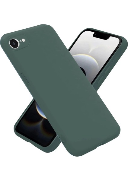 Iphone 16E Kılıf Nano Içi Kadife Silikon - Koyu Yeşil