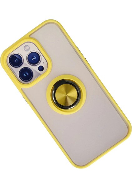 Iphone 15 Pro Kılıf Montreal Yüzüklü Silikon Kapak - Sarı fiyatları