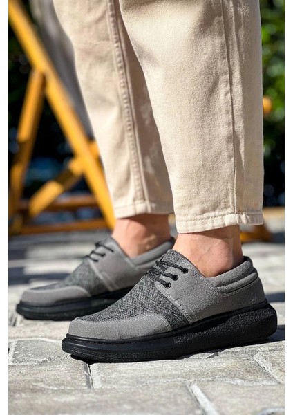 Yzlal KB-042 Kuback Bağcıklı Gri Siyah Taban Günlük Erkek Ayakkabı (Numara: 41) fırsatları