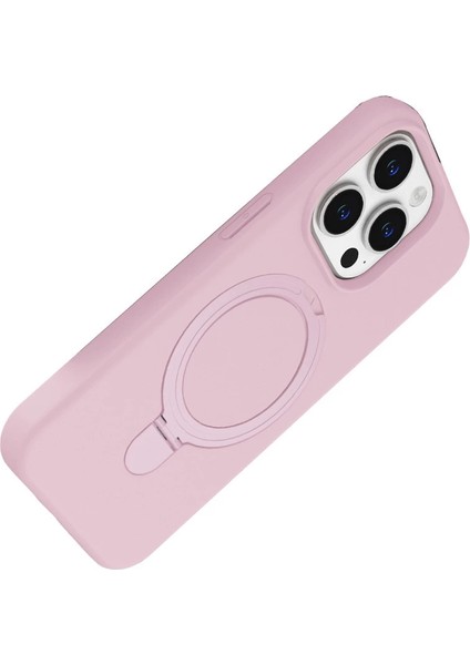 Apple Iphone 15 Pro Max Regal Magsafe Standlı Kapak - Açık Pembe modelleri