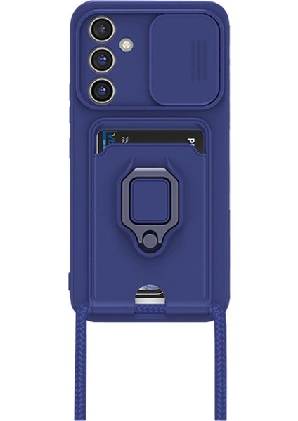 Samsung Galaxy S23 Fe Kılıf Zuma Kartvizitli Yüzüklü Silikon - Lacivert fiyatları