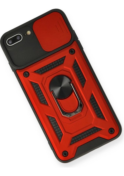 Iphone 7 Plus Kılıf Pars Lens Yüzüklü Silikon - Kırmızı modelleri