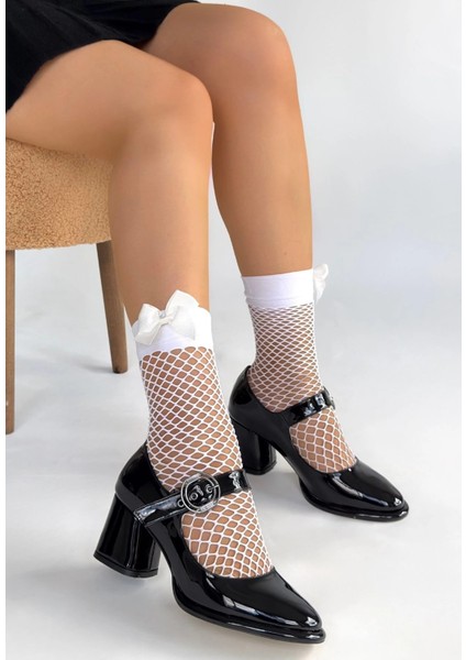 Weys Siyah Rugan Topuklu Ayakkabı