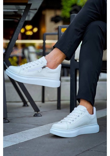Yzlal KB-309 Kuback Beyaz Fermuar ve Bağcıklı Günlük Erkek Ayakkabı (Numara: 41) indirimleri