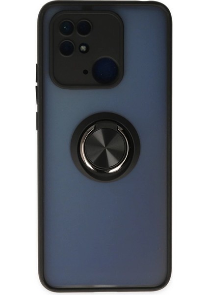 Xiaomi Redmi 10C Kılıf Montreal Yüzüklü Silikon Kapak - Siyah
