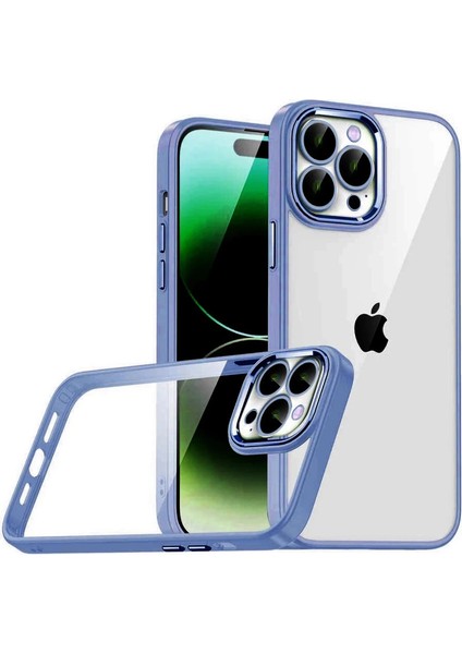 Apple Iphone 15 Pro Max Razer Lensli Silikon - Açık Mavi