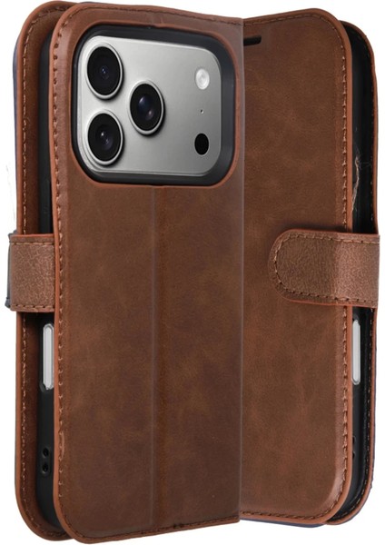 Apple Iphone 17 Pro Max Trend S Plus Kapaklı Kılıf - Taba