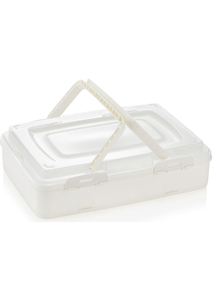 Qlux Pasta Börek Kek Tepsi Borcam Kamp Piknik Taşıma Saklama Sunum Kabı L-00719 Bpa Içermez