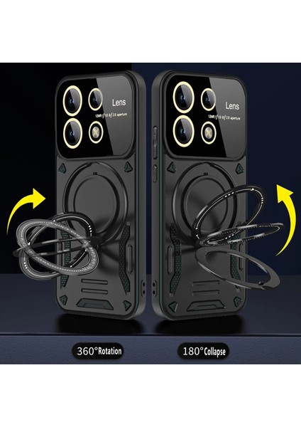 Xiaomi Redmi Note 13 Pro 4g Kılıf Joy Lens Standlı Kapak - Koyu Yeşil fiyatları