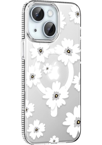 Joko Apple Iphone 15 Floral Magsafe Kapak - Beyaz