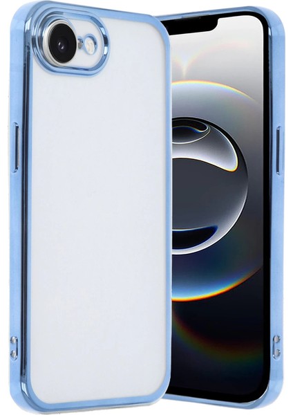 Iphone 16E Kılıf Razer Lensli Silikon - Açık Mavi