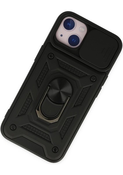 Iphone 14 Kılıf Pars Lens Yüzüklü Silikon - Siyah modelleri