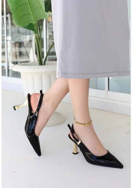 Yzlal Zalin Siyah Rugan Topuklu Ayakkabı (Numara: 36) fiyatları