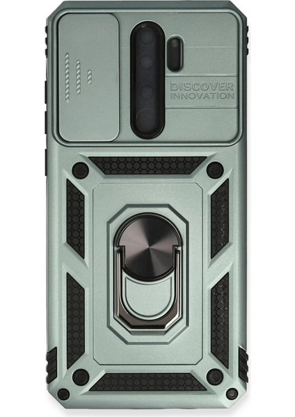 Xiaomi Redmi Note 8 Pro Kılıf Pars Lens Yüzüklü Silikon - Yeşil