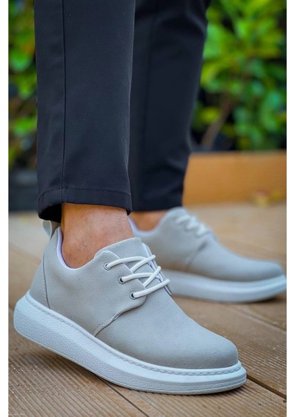 Yzlal KB-003 Kuback Gri Süet Bağcıklı Günlük Erkek Ayakkabı (Numara: 44)