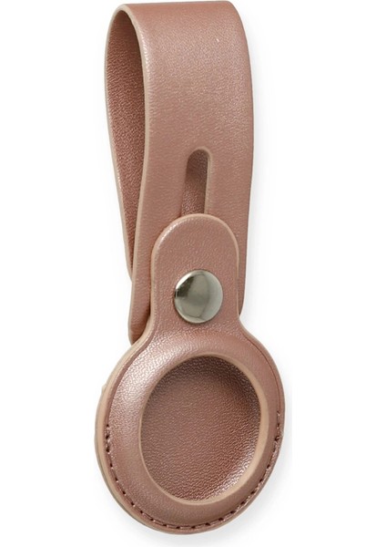 Airtag Askılı Deri Kılıf - Rose Gold