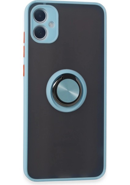 Samsung Galaxy A05 Kılıf Montreal Yüzüklü Silikon Kapak - Buz Mavi