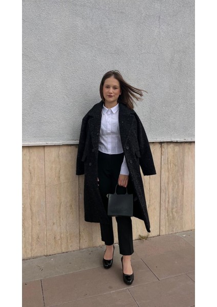 Kruvaze Düğmeli Cep Detaylı Kaşe Kaban modelleri