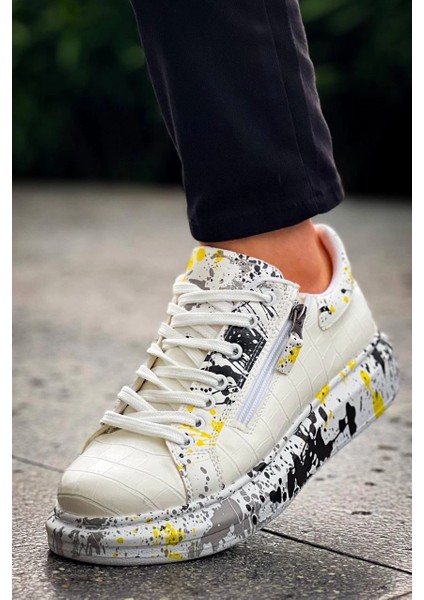 Yzlal Kb-02 Kuback Bağcıklı Crocodile Beyaz Sarı Günlük Erkek Ayakkabı (Numara: 41) indirimleri