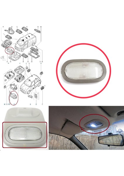 Renault Clio 1 2 Symbol Thalia Nissan Platina Primastar Trafic Vivaro X83 Için Iç Tavan Lambası Gri fırsatları