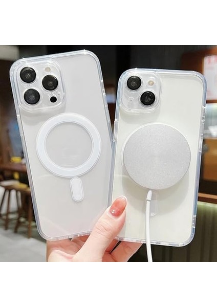 14 Pro ile Uyumlu Kılıf Crystal Clear ile Uyumlu Şarj Özellikli, Hissiyat, Slot ve Tuşlara Rahat Erişim, Kamera Lens Korumalı Sert Plastik Şeffaf Kılıf fiyatları