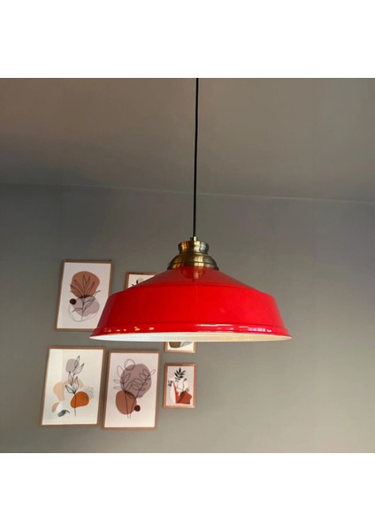 Asaletli Kırmızı Tekli Avize Eskitme Kum Saati Başlık Retro Sarkıt Lamba Restoran Salon Aydınlatma